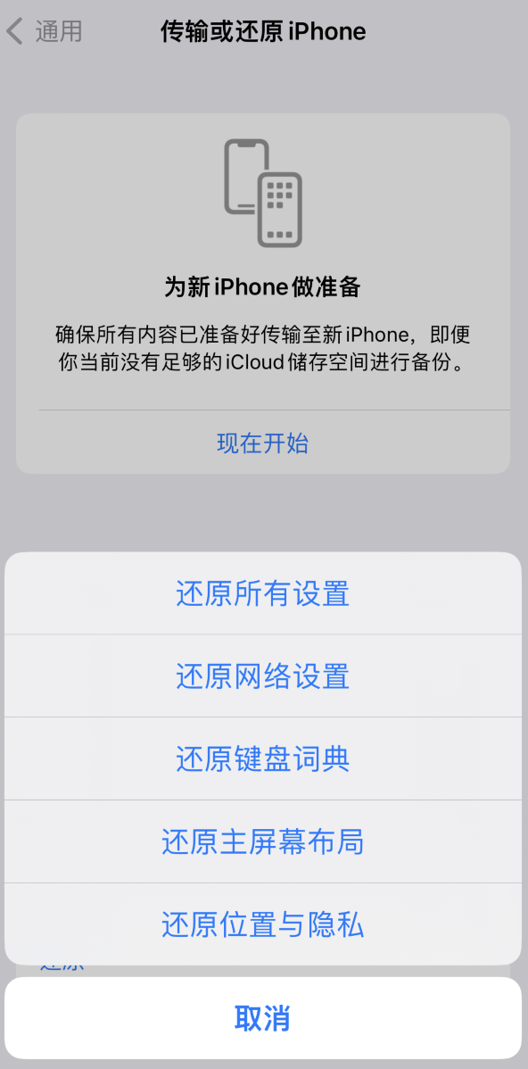 通海口镇苹果维修在哪的分享iPhone还原功能可以还原哪些设置或内容 